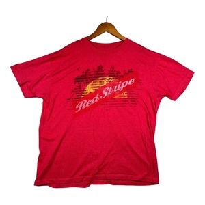 Red Stripe Stuff Jamaican Beer T Shirt Brewery Surf Beach Ltd Brew Promo XL
